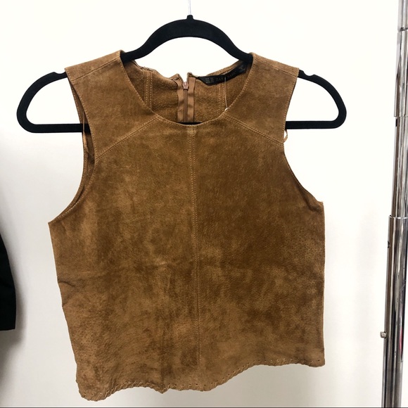 ZARA Genuine Suede Top - Picture 3 of 3